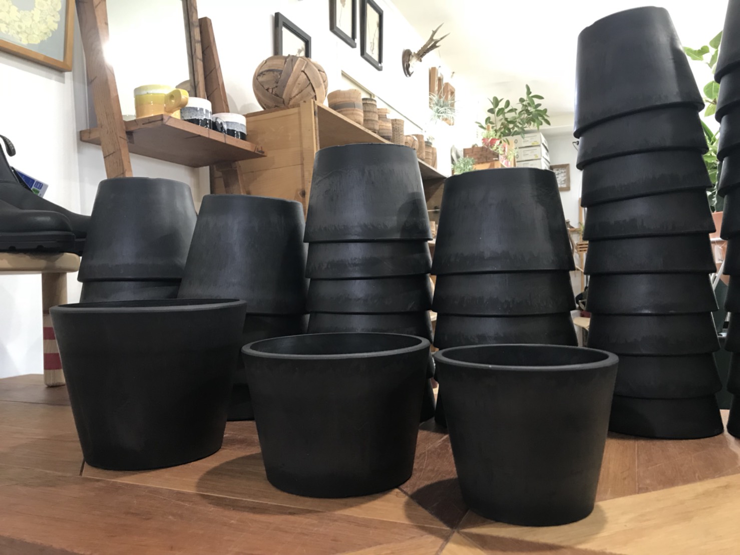 プラ鉢 ポット ブラック W10cm Wcm 黒プラ鉢 植木鉢 Black Plastic Pot Clutch Furniture